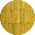 thumbnail image 1 of Ahgly Company Machine Washable Indoor Round Abstract Yellow Modern Area Rugs, 4' Round, 1 of 4