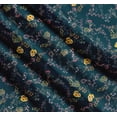 thumbnail image 3 of Soimoi Blue Cotton Cambric Fabric Leaf Floral Printed Craft Fabric by the Yard 56 Inch Wide, 3 of 7