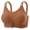Brown, variant on Women's Plus Size Full Coverage Underwire Bra, Grid Pattern Adjustable Strap Support Bra, Comfortable Everyday Underwear for Large Bust, Size 38-44