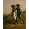 thumbnail image 3 of Jean-François Millet 15x18 Black Modern Framed Museum Art Print Titled - Going to Work (1851-1853), 3 of 5