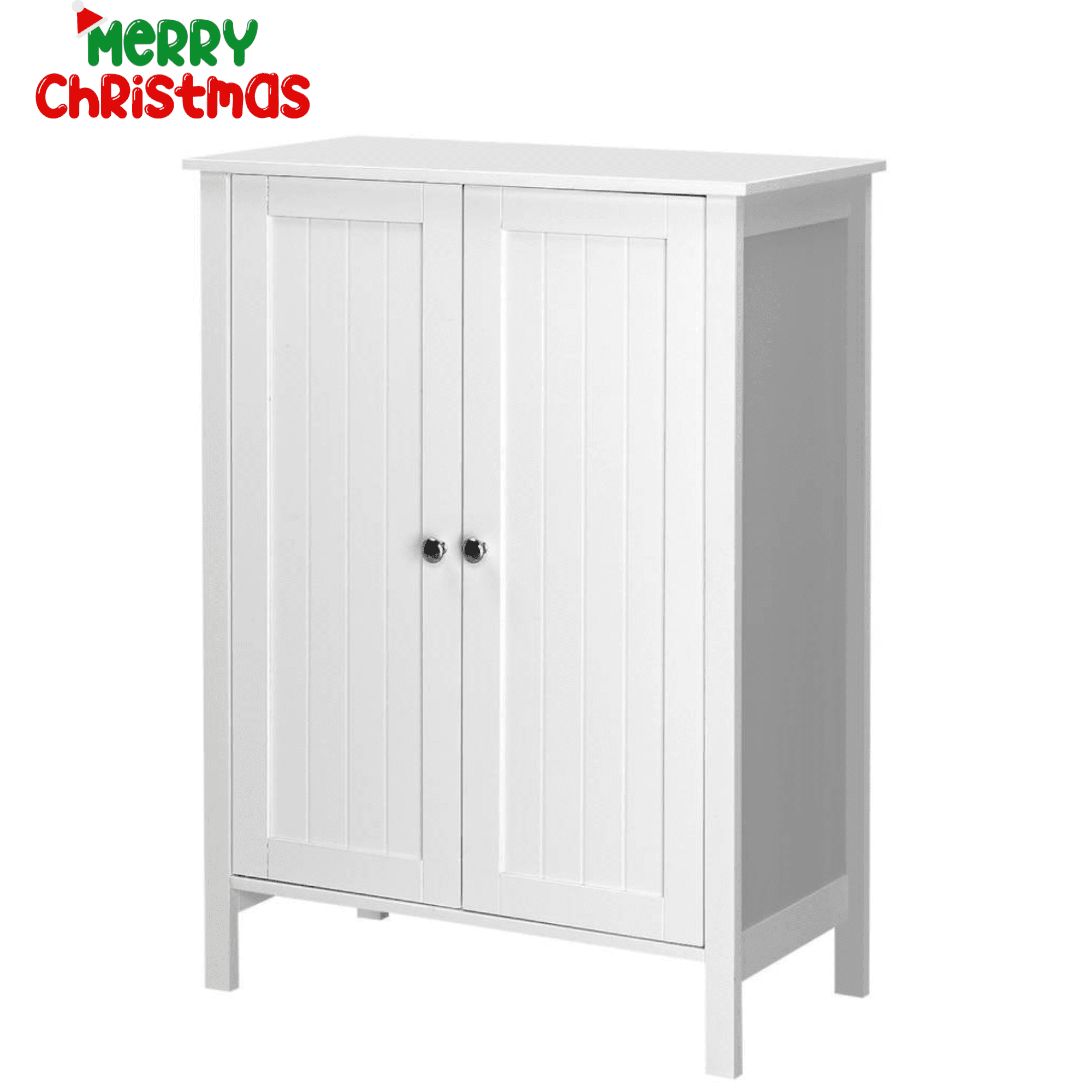Ktaxon Bathroom Floor Cabinet Storage with 2 Doors and Adjustable Shelves, White Finish