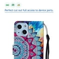 thumbnail image 5 of iPhone 13 Mini Case with Card Holder/Detachable Hand Strap, Allytech Kickstand Folio Flip Wallet Credit Card Slots Magnetic Snap PU Leather Protective Case for iPhone 13 Mini 5.4" 2021,Colorful Flower, 5 of 5