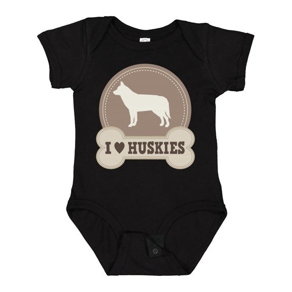 Inktastic Husky Dog I Love Huskies Boys or Girls Baby Bodysuit