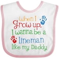 thumbnail image 3 of Inktastic Lineman Like Daddy Boys or Girls Baby Bib, 3 of 4
