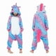 thumbnail image 1 of Mono de pijama de franela de felpa azul con puntadas Kigurumi, 1 of 3