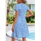 thumbnail image 4 of Vestido de verano Zeagoo azul brillante con cuello en V floral XXL para mujer, 4 of 6