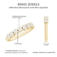 thumbnail image 6 of Rosec Jewels Certified Moissanite Half Eternity Band for Women - Cluster Ring - D-VS1 Quality - Ready to Gift for Anniversary, 10K Yellow Gold, US 7.50, 6 of 9