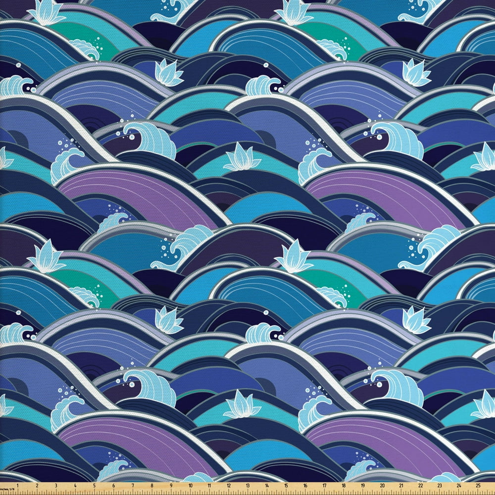 Ocean Fabric by The Yard, Waves of the Sea with Lotus Culture Nautical