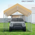 thumbnail image 5 of 10'x20' Carport Canopy Replacement Top Cover for Car Garage Shelter Party Tent with Ball Bungees (Only Top Cover, Frame is not Included) Beige, 5 of 8