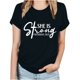 thumbnail image 2 of Fiudx Ofertas y Liquidaciones Tops con Estampado de Moda para Mujer, Blusa de Manga Corta con Cuello Redondo, Camisetas, 2 of 4
