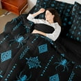 thumbnail image 4 of Feelyou Spooky Spider Bedding Comforter Set 7pcs, Black Blue Boho Aztec Queen Bedding Sets, 4 of 8