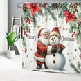 thumbnail image 2 of Christmas Shower Curtain Santa Claus and Snowman Merry Christmasbathroom Shower Curtain Glitter Festival Home Decor Waterproof Durable Shower Curtain Accessories with 10 Hooks 60x72 Inches, 2 of 5