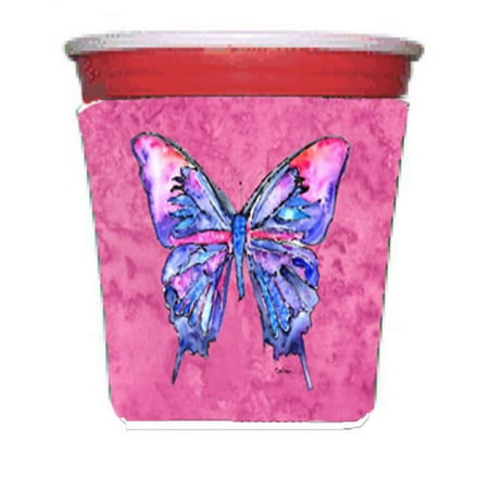 

Carolines Treasures 8859RSC Butterfly On Pink Red Solo Cup bottle sleeve Hugger - 16 To 22 oz.