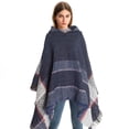 thumbnail image 5 of Poncho con capucha y estampado azteca bohemio para mujer con borlas, 5 of 5