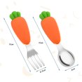 thumbnail image 2 of Juego de tenedor y cuchara para bebé, 4 piezas de tenedor y cuchara para niños, de acero inoxidable de fácil agarre, perfecto para el aprendizaje de los niños pequeños, 2 of 5