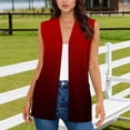 thumbnail image 2 of SZJXBUY Lightweight Spring Cardigans for Women Plus Size Color Block Open Front Casual Sleeveless Cardigan Summer Dressy Gradient Loose Oversized Vests with Pockets Wine,XL, 2 of 5