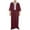 Red, variant on IWRICH Men's Muslim Clothes V-Neck Short Sleeve Plus Size Thobe Kaftan Loose Casual Solid Color Breathable Soft Thobe White XL