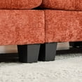 thumbnail image 3 of 35" Modern Cloud Sofa Ottoman, Rectangle Ottoman with Double Layer Upholstered Seat Cushion, Comfy Chenille Ottoman for Modular Sectional Sofa, Living Room, Bedroom, Apartment, Orange, 3 of 6