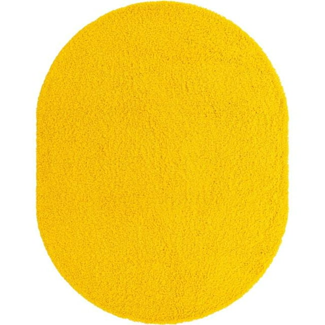 Unique Loom 3151427 8 x 10 ft. Solid Shag Oval Rug, Tuscan Sun Yellow