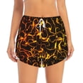 thumbnail image 2 of Fuzoiu Orange Lightning Print Women's Athletic Shorts, Double-Layer Running Shorts with Pocket,Women's Workout Shorts for Yoga, Gym, and Workouts-X-Large, 2 of 7