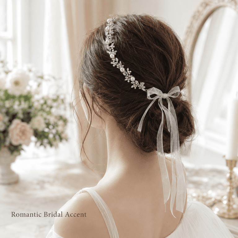 Pearl and Rhinestone Headband, Alloy Bridal Hair Accessory  display picture 3