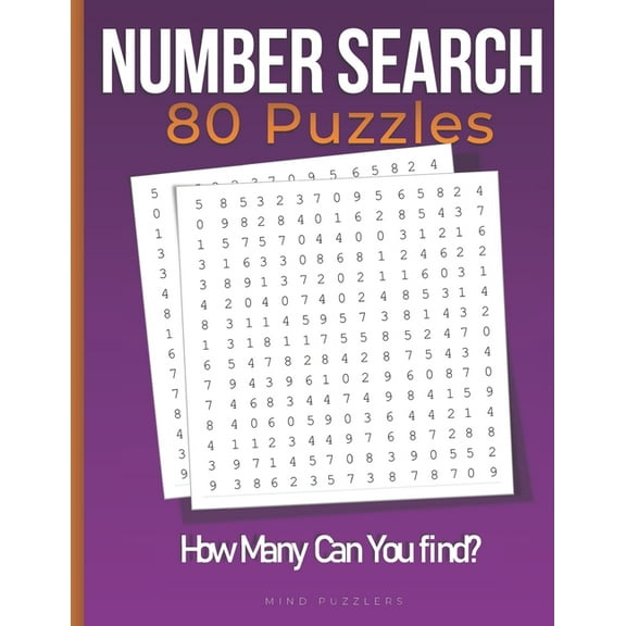 Number Search: Search and Find Number Puzzle Activity Book for Adults, (Paperback)