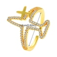thumbnail image 2 of Full Diamond Hollow Airplane Ring Female Fashion Creative Temperament Metal Geometric Open Index Finger Ring, 2 of 8