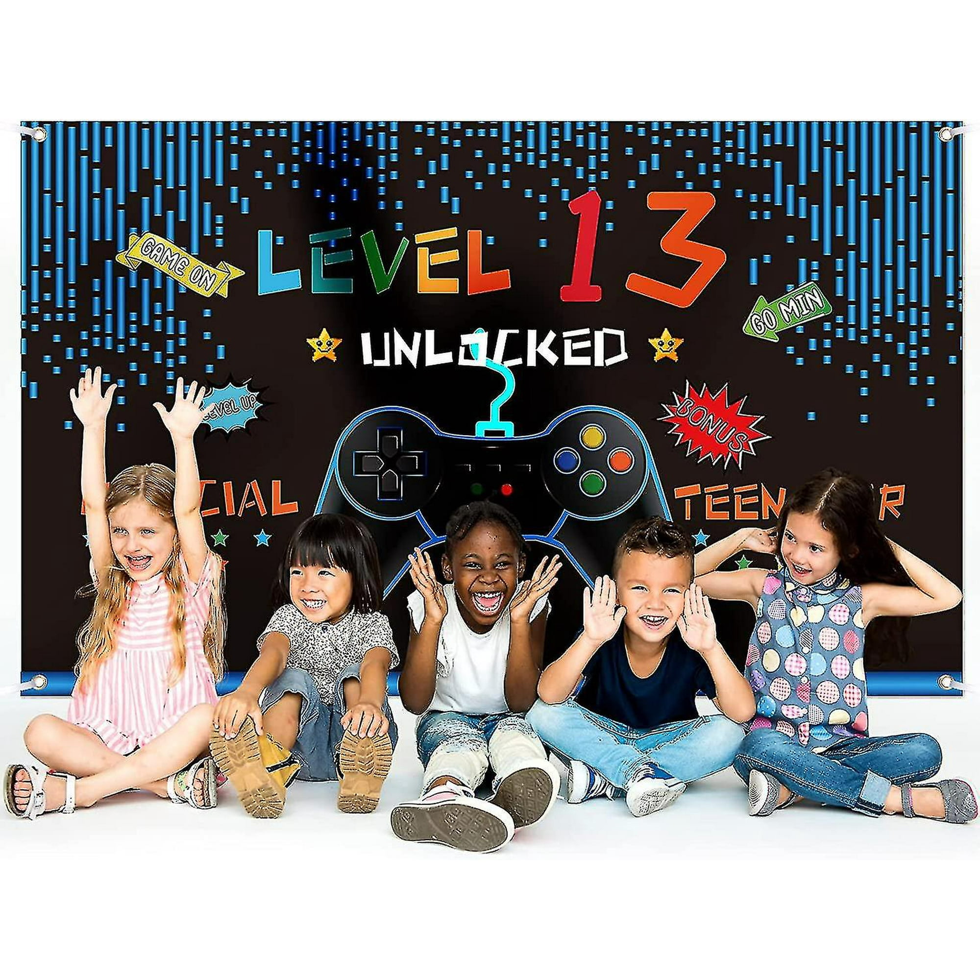 Décorations De 13e Anniversaire Bleues Pour Garçons Et Filles - Fournitures De Fête D'anniversaire « Happy Birthday » - Bannière De Ballons à Suspendre - Tourbillons - 28 Pièces