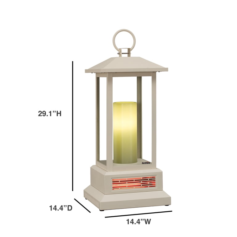 Duraflame 29” Portable LED Electric Flameless Candle Lantern with Infrared  Quartz Heater, Cream - Walmart.com