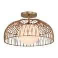 thumbnail image 4 of 1-Light Convertible Pendant or Semi-Flush in Natural Brass, 4 of 7