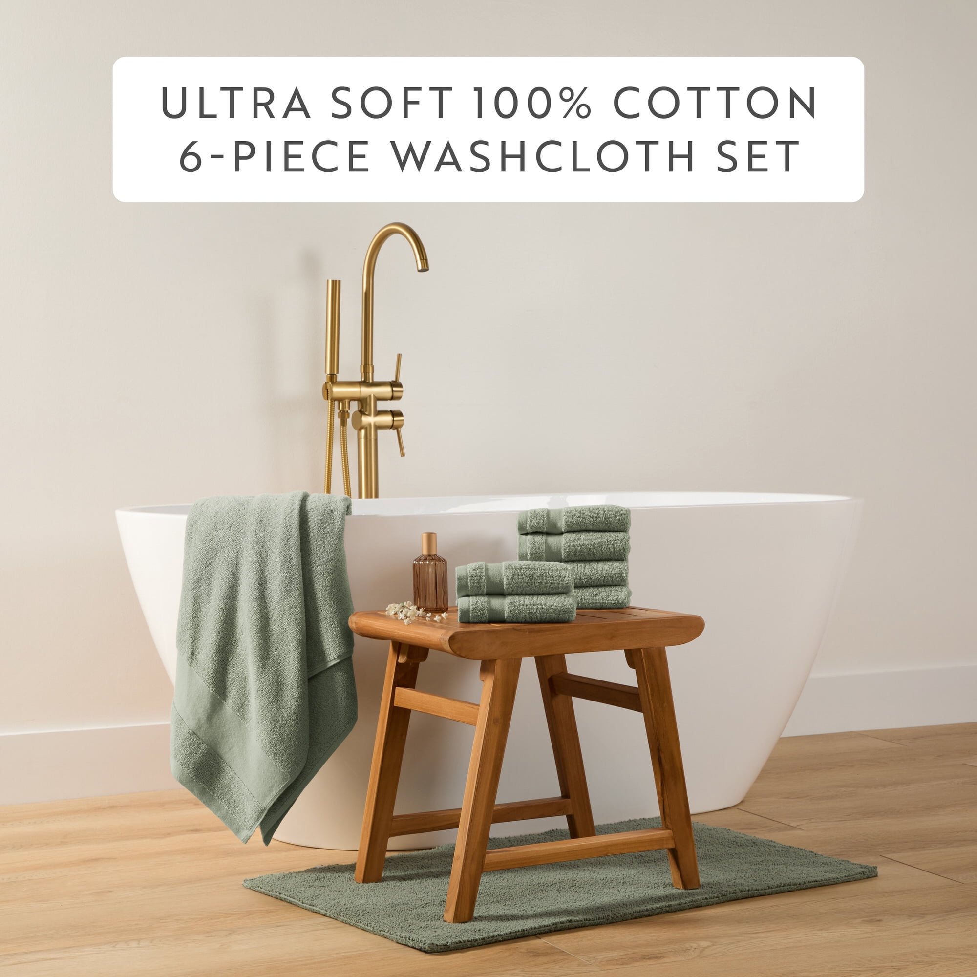 Noble Linens 6 pack Cotton Washcloths