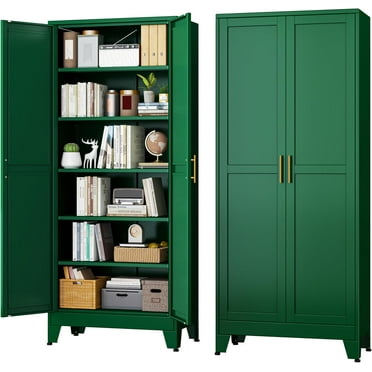 Black Metal Storage Cabinet, 48" Steel File Cabinet for Home Office, Kitchen Pantry Storage Cabinet with Doors and 3 Adjustable Shelves, Tool Cabinet, for Office, Home, Garage, School