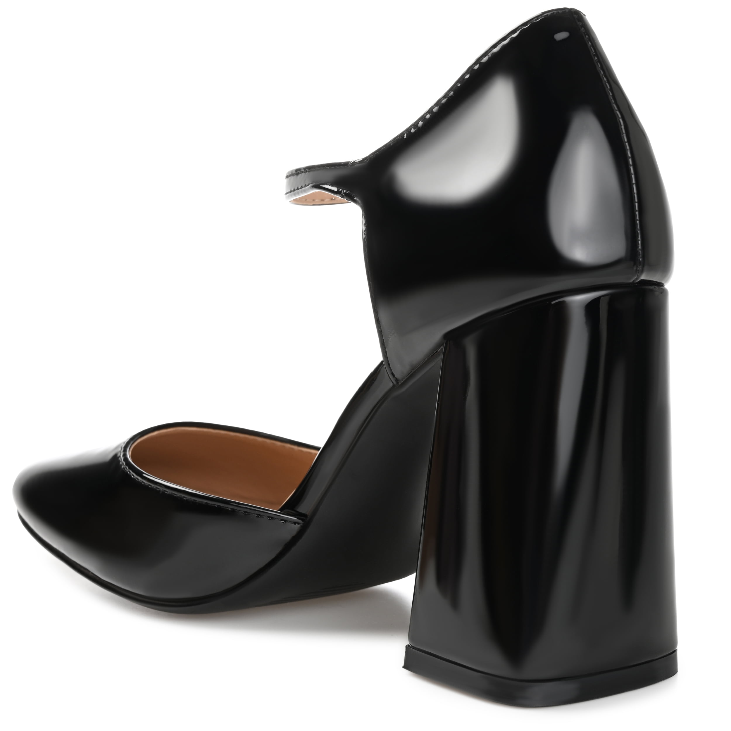 Journee Womens Hesster Mary Jane Mid Block Heel Square Toe Pumps, Widths Available