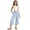 Sky Blue, variant on VBEWZET Girls Linen Blend Wide Leg Cropped Pants, Elastic Waist Split Capri Trousers with Pockets, Casual Summer Outfit for Kids & 5-15 Years Grey 14-15 Years