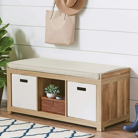 Better Homes & Gardens 3-Cube Storage Bench, Weathered