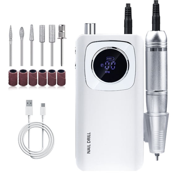 PatungKu 45000RPM Nail Drill with Nail Drill Bits Low Noise Electric Nail Files for Woman
