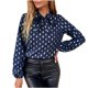 thumbnail image 1 of Tops Para Mujer Blusa Casual Elegante Camisas de Manga Larga Otoño Estampado de Lunares de Moda Cuello Redondo Pajarita Camiseta Suelta Odeerbi  ODB170092, 1 of 5