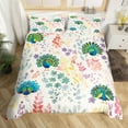 thumbnail image 2 of Kawaii Peacock Bedding Set Twin Size,Cartoon Peacock Flowers Duvet Cover,Colorful Floral Bed Set Wildlife Animal Flower Duvet Cover with 1 Pillowcase（No Comforter）, 2 of 5