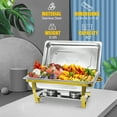 thumbnail image 5 of PRIJESSE 8 Pack Chafing Dishes for Buffet Set, Stainless Steel Catering Chafers, Serving Food Warmer with Lid, gold full pan, 5 of 7