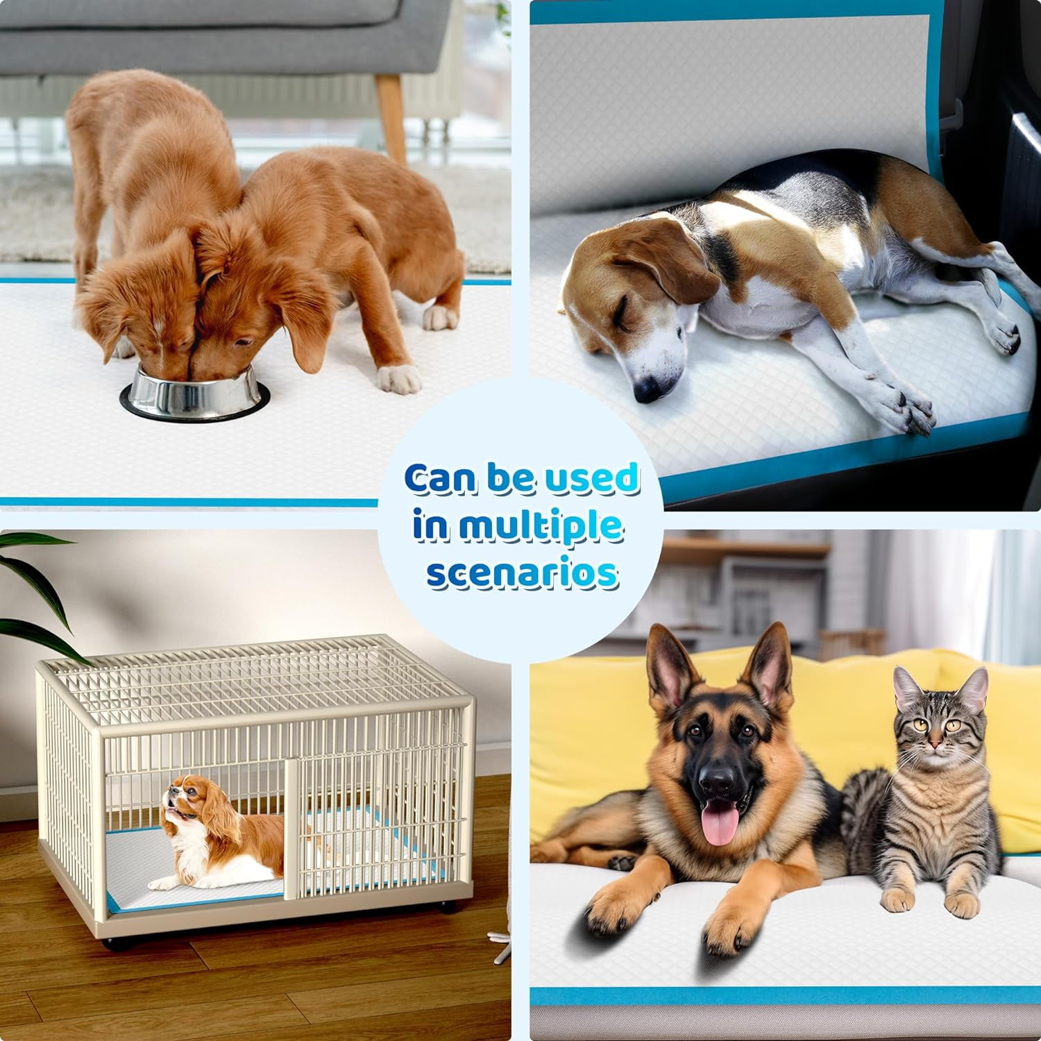 Upgrade Leak-Proof Pet Training and Puppy Pads, Jumbo Pee Pads for Dogs with Thicken Polymer Heavy Absorbency, Quick Dry Disposable Pee Pads for Cats Dogs Rabbit Parrots