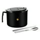 thumbnail image 2 of Tazón de arroz de acero inoxidable 304 de gran capacidad para sándwich instantáneo, ideal para estudiantes, dormitorios, trabajadores de oficina, especialmente práctico, drenable, con cubiertos, juego, 2 of 6