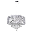 thumbnail image 1 of 9 Light Drum Shade Chandelier with Chrome finish, 1 of 7