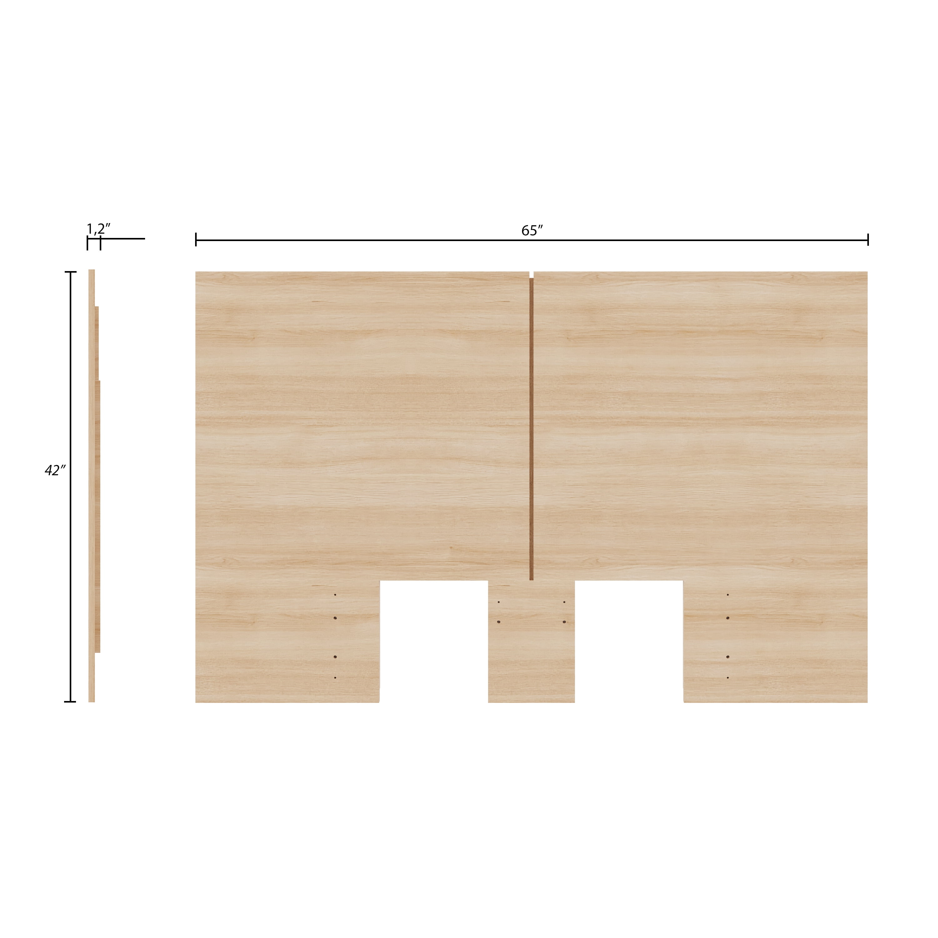 Nexera James Full Size Panel Headboard, Natural Blonde Oak