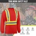 thumbnail image 2 of North 15 High-Visibility 4" Contrast Reflective Long Sleeve Red Safety T-Shirt with Moisture Wicking Mesh-6691LS-XL, 2 of 6