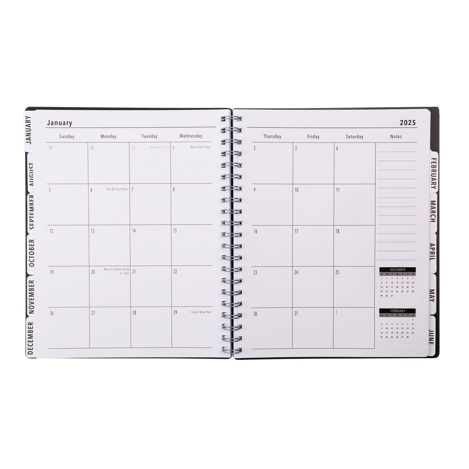 Pen+Gear 12-Month Weekly Planner, Black Grid, 9.5" x 11", July 2024-June 2025