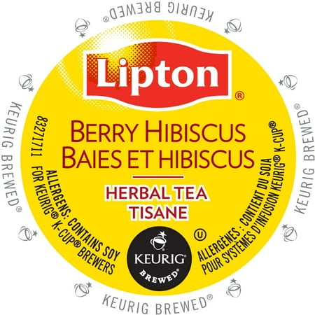 Lipton Berry Hibiscus Herbal Tea, K-Cup Portion Pack for Keurig Brewers (24 Count) (1x16oz)