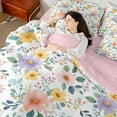 thumbnail image 4 of Castle Fairy Teens Kawaii Flower 7-Piece Twin Bedding Sets,Botanical Plants Bedding Comforter Set,Spring Graden Breathable Sheet Sets,Ultra Soft Home Decor, 4 of 8