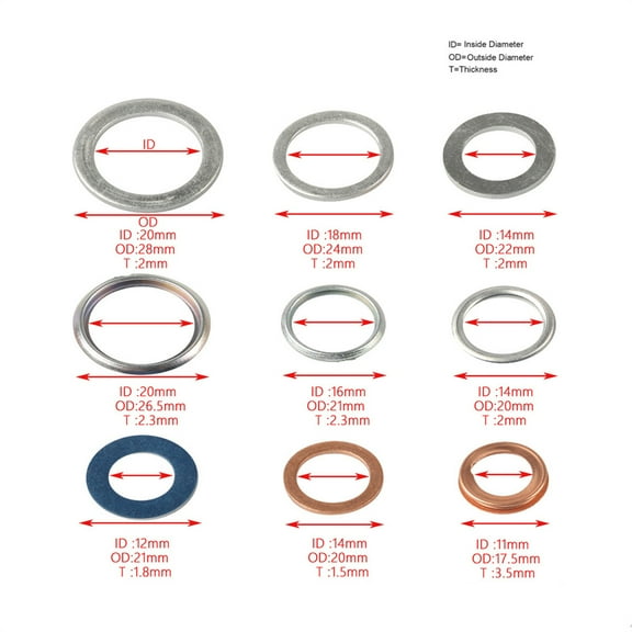 Zyutaosan 140Pcs Oil Drain Plug Washer Gasket Seal Kit