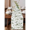 thumbnail image 4 of Sage Green Flowers Table Runner 72 Inches, Country Botanical Floral Leaves Art Bed Runner Dresser Scarves Tabletop for Indoor Outdoor Parties/Ceremony/Banquet, 13" x 72", 4 of 8