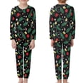 thumbnail image 3 of FKELYI Christmas Ho Ho Pjs Size 11-12 Y Xmas Leaf Hoilday Girls Pajamas Lightweight Soft Crew Neck Long Sleeve Loungewear Set of 2, 3 of 5